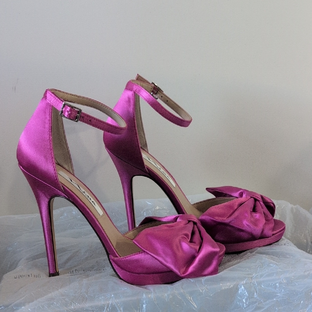 Nina New York Elegant Pink Satin Women's Heels